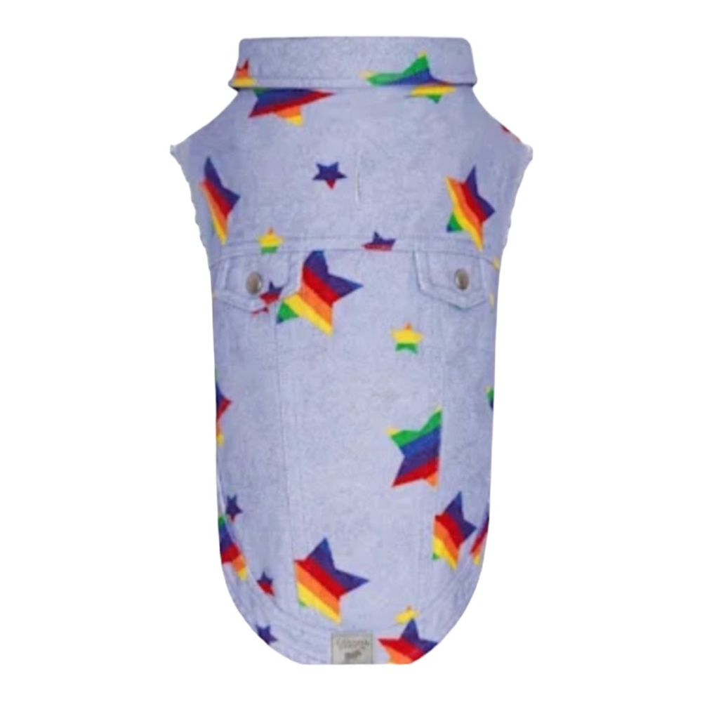 Canada Pooch Downtown Rainbow Star Vest Jacket Size 16